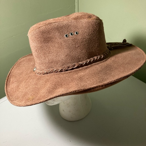 Other - Vintage real leather Hat Western hat Unisex hat Leather